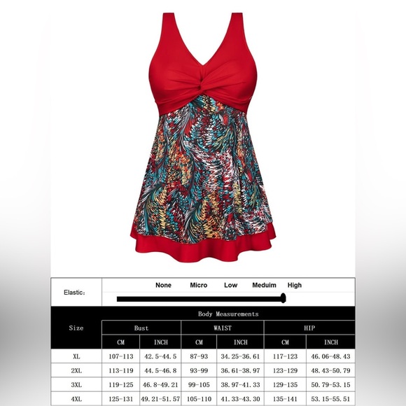 Rivelino Plus Size Swim Dress One Piece Skirt Swimsuit Tummy Control - Picture 9 of 11